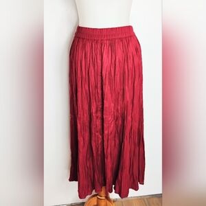 RAYON CRINKLE MIDI SKIRT
